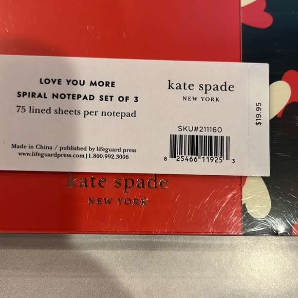 NWT Kate Spade “ Love You More” Spiral Notepad Set - Picture 3 of 4